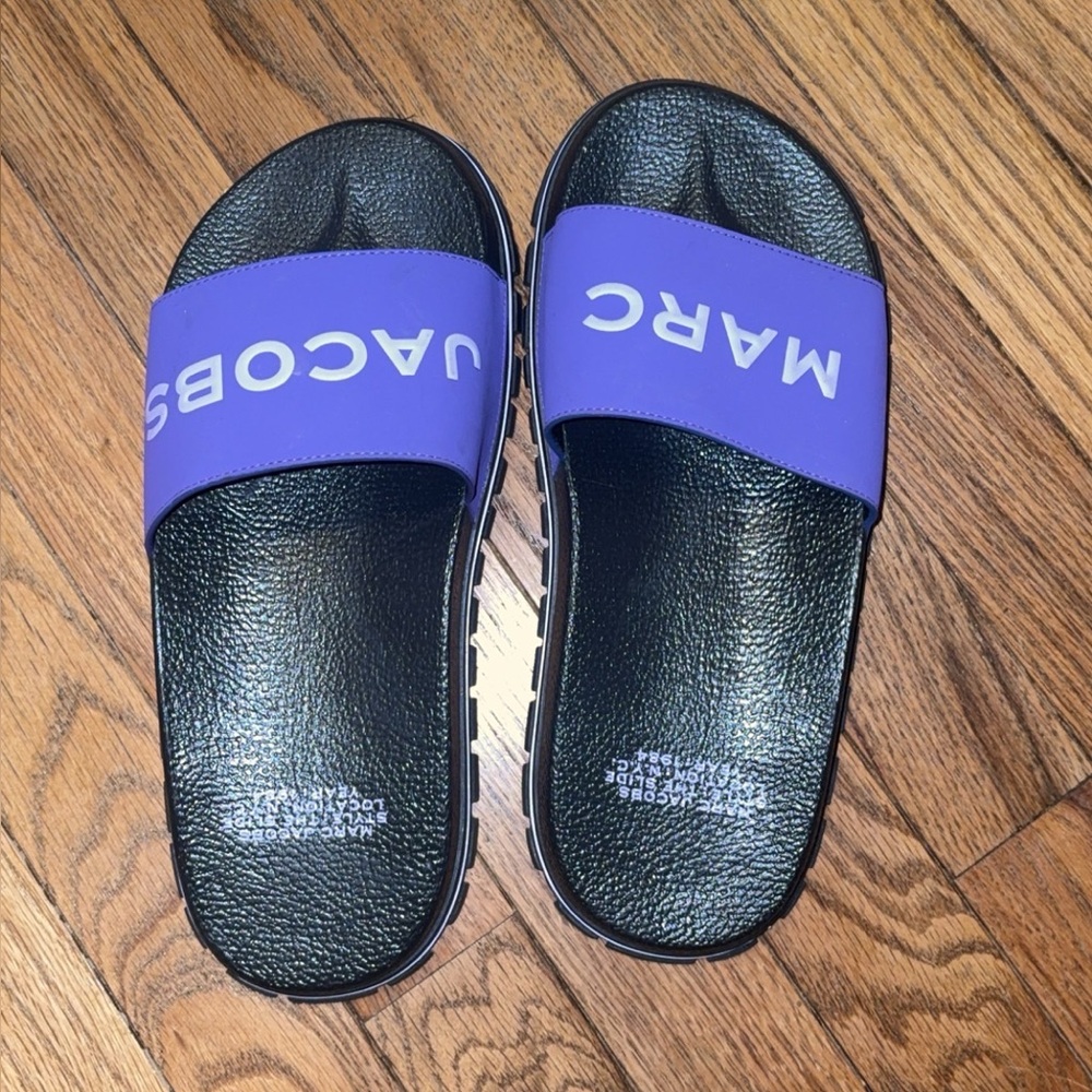 Marc Jacobs Violet and Black Slide Sandals